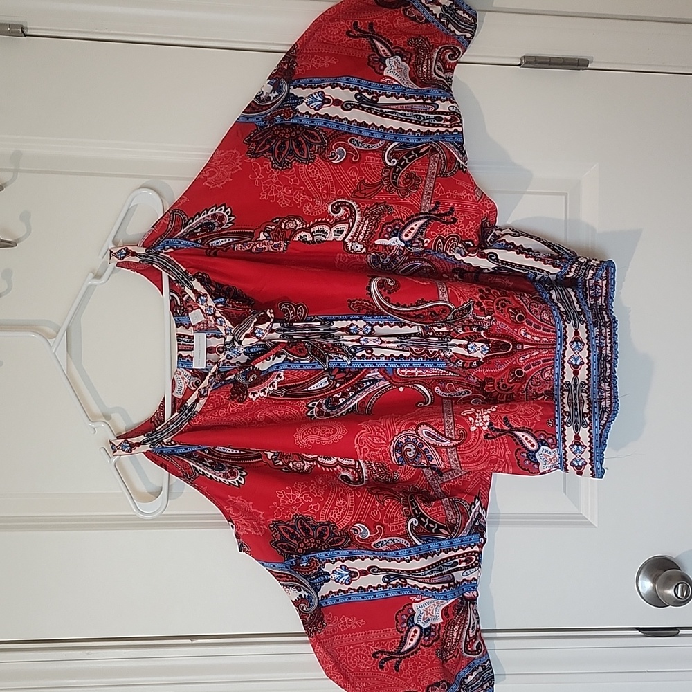 New York & Company Multicolor Paisley Blouse